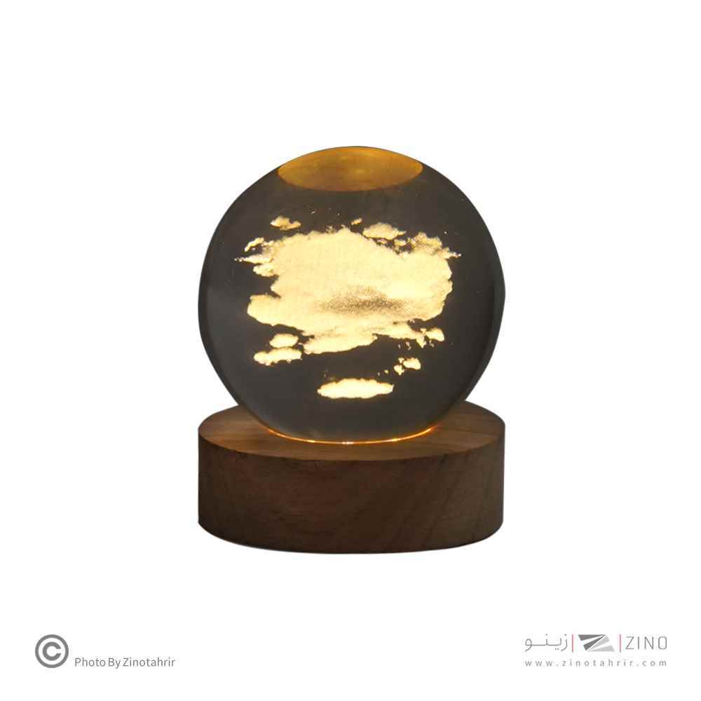 گوی کریستال 6سانت پایه چوبی کدP-2